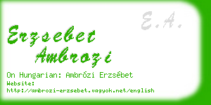 erzsebet ambrozi business card