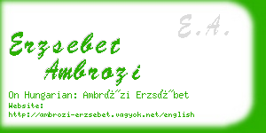 erzsebet ambrozi business card